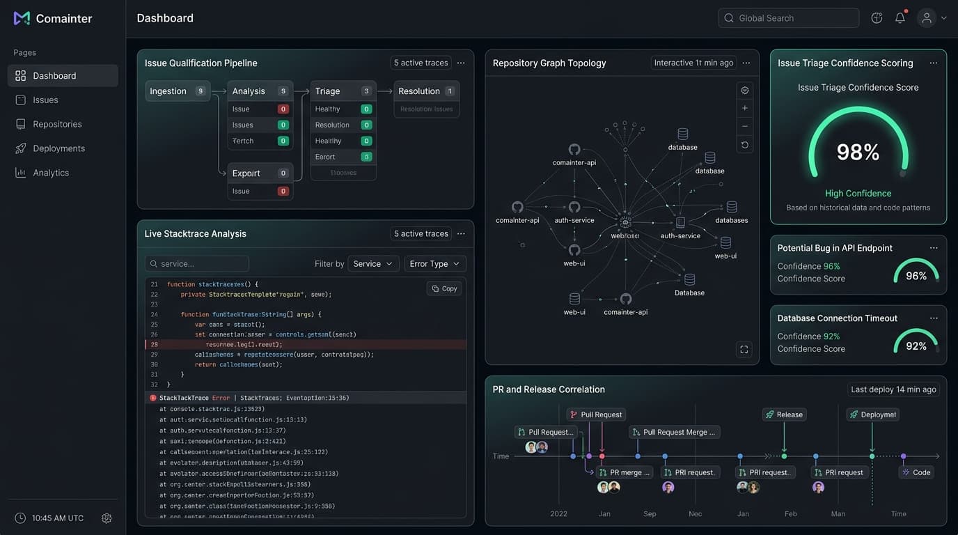 Comainter Operational Infrastructure Dashboard